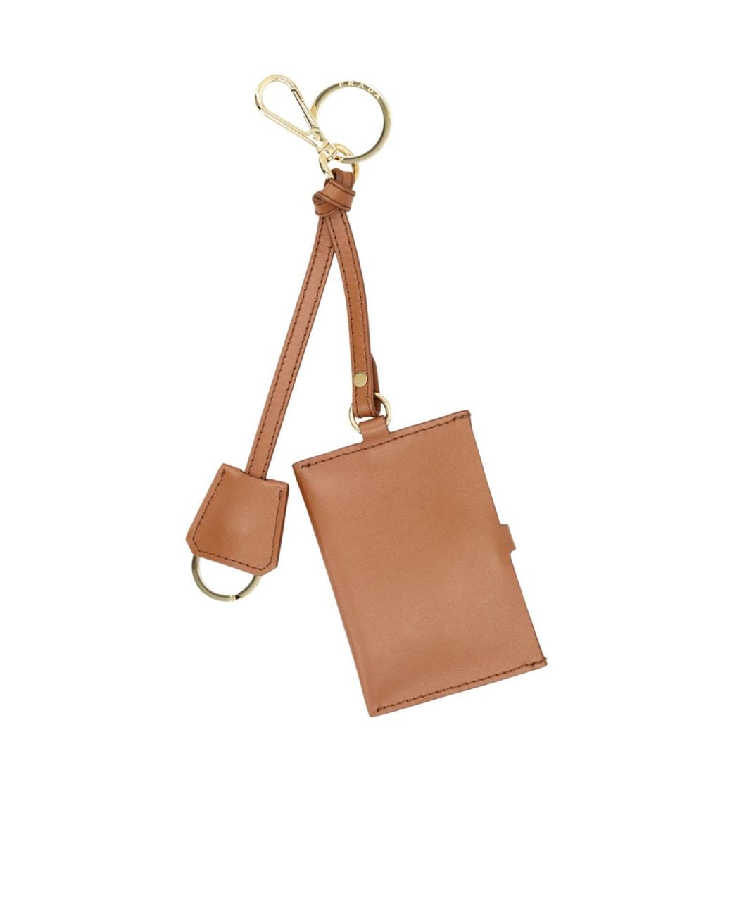 Prada White Logo-Printed Key Ring