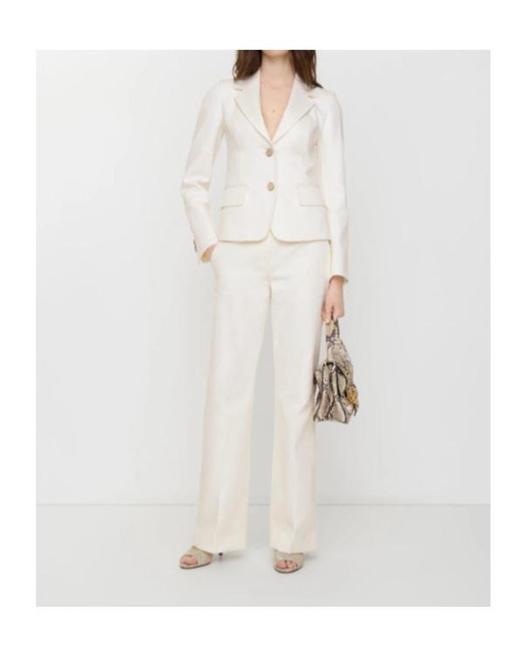 Burberry White Cotton Tailored Jacket