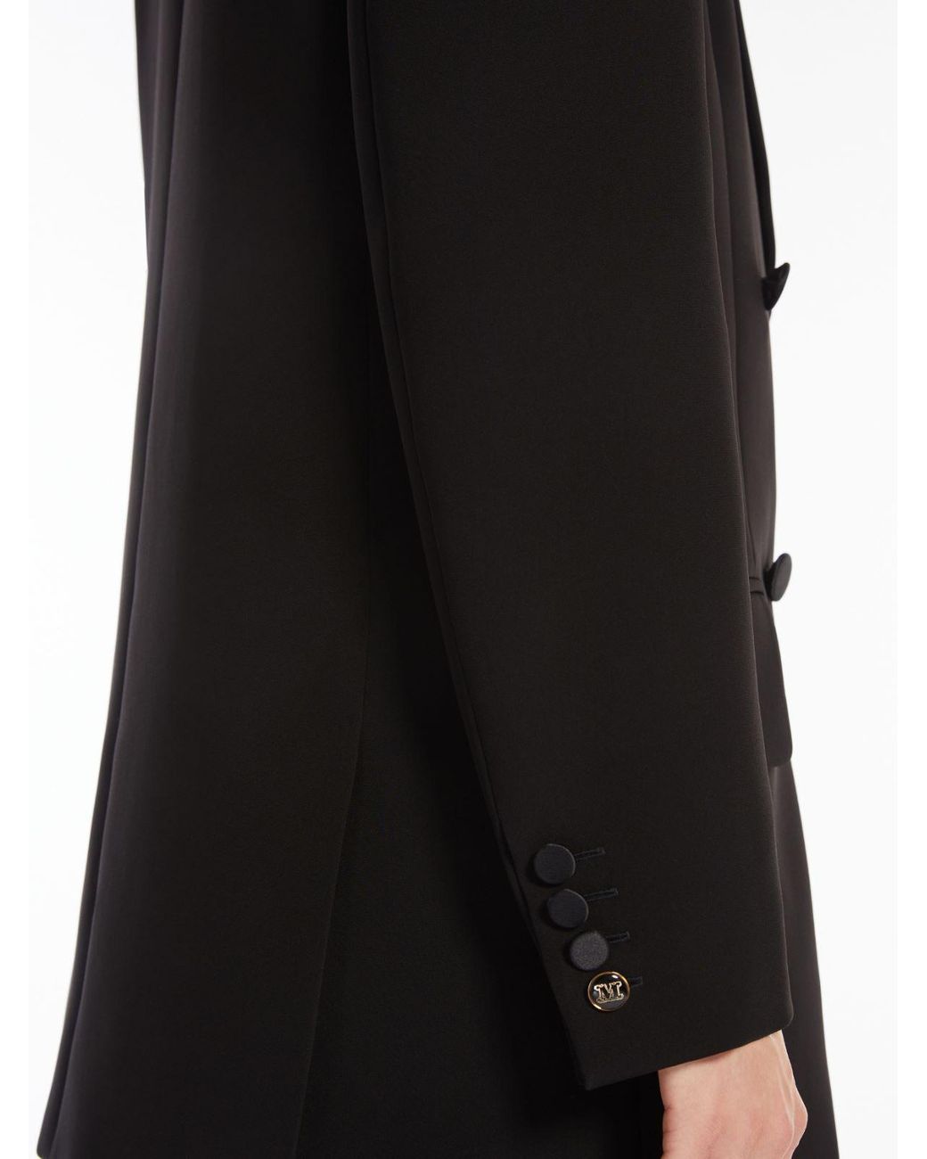 Max Mara Black Pianoforte Double-Breasted Long-Sleeved Jacket