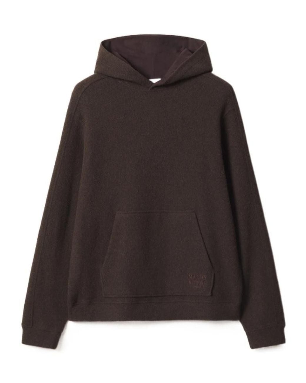 Maison Kitsuné Brown Wool Blend Fleece Comfort Hoodie for men