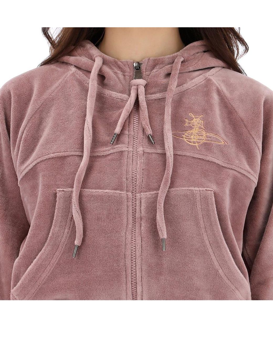 Vivienne Westwood Pink Drawstring Zipped Hoodie