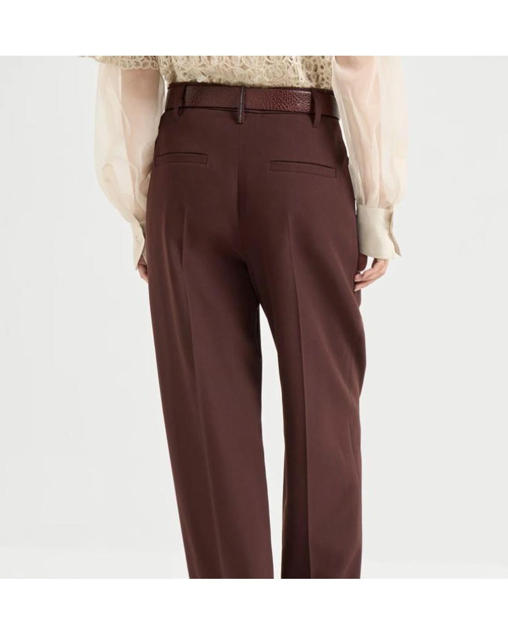 Brunello Cucinelli Multicolor Monili Detailed Tailored Trousers
