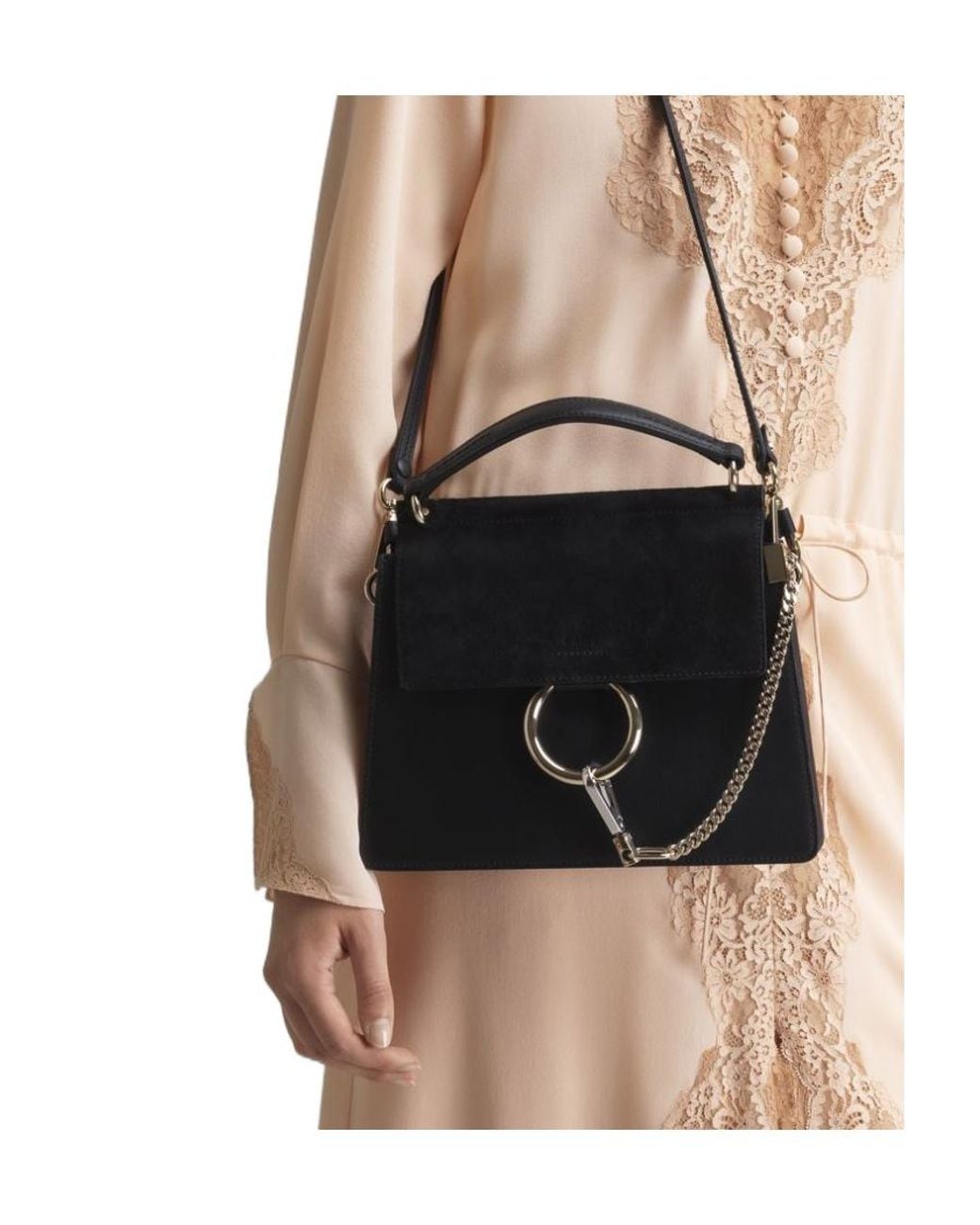 Chloé Black Small Faye Top-Handle Bag