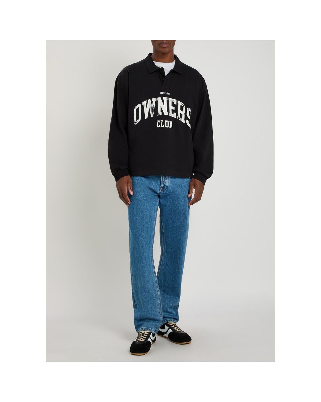 Represent Black Pure Cotton Long-Sleeved Sweatshirt for men
