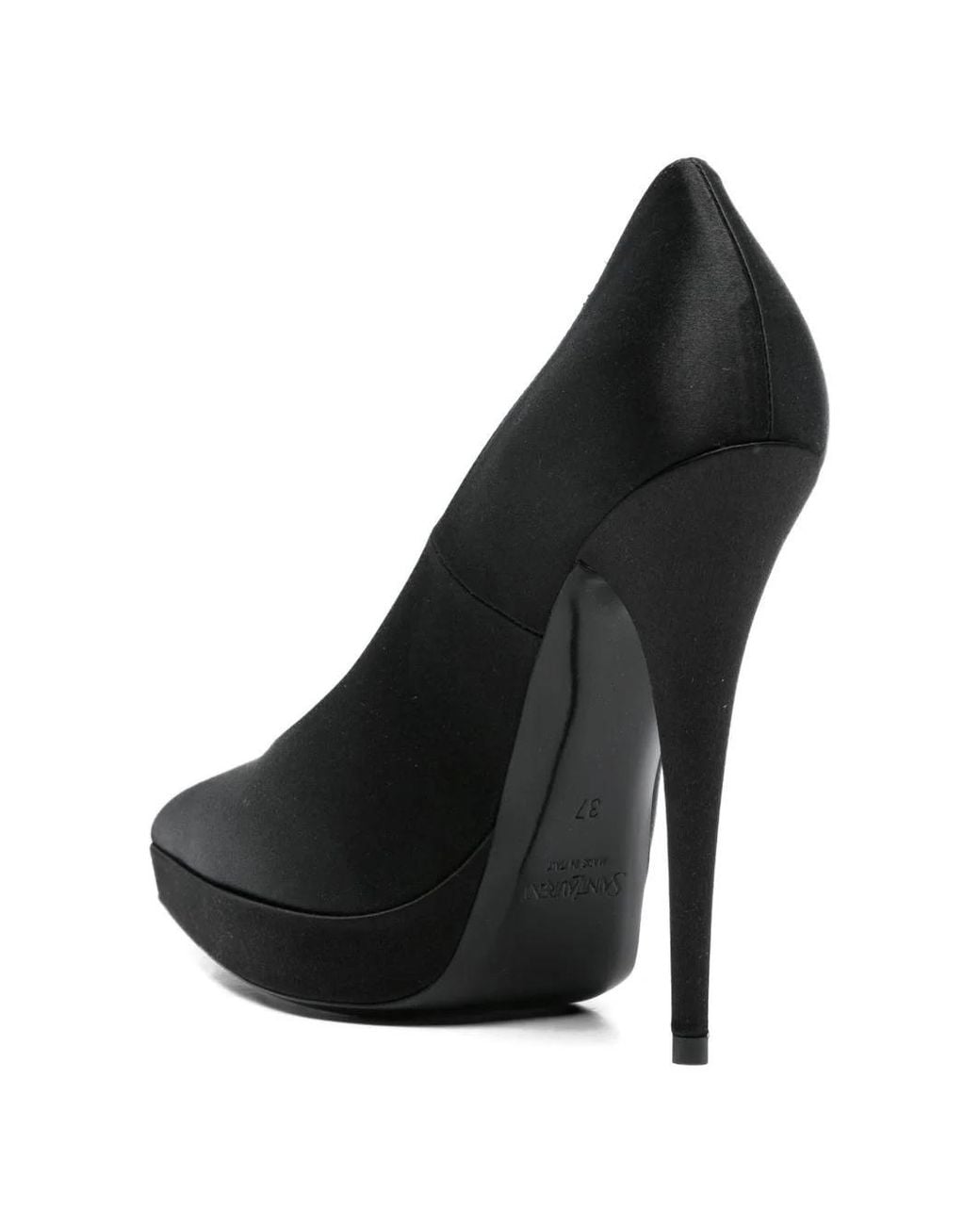 Saint Laurent Black Pointed Toe Leather Pumps
