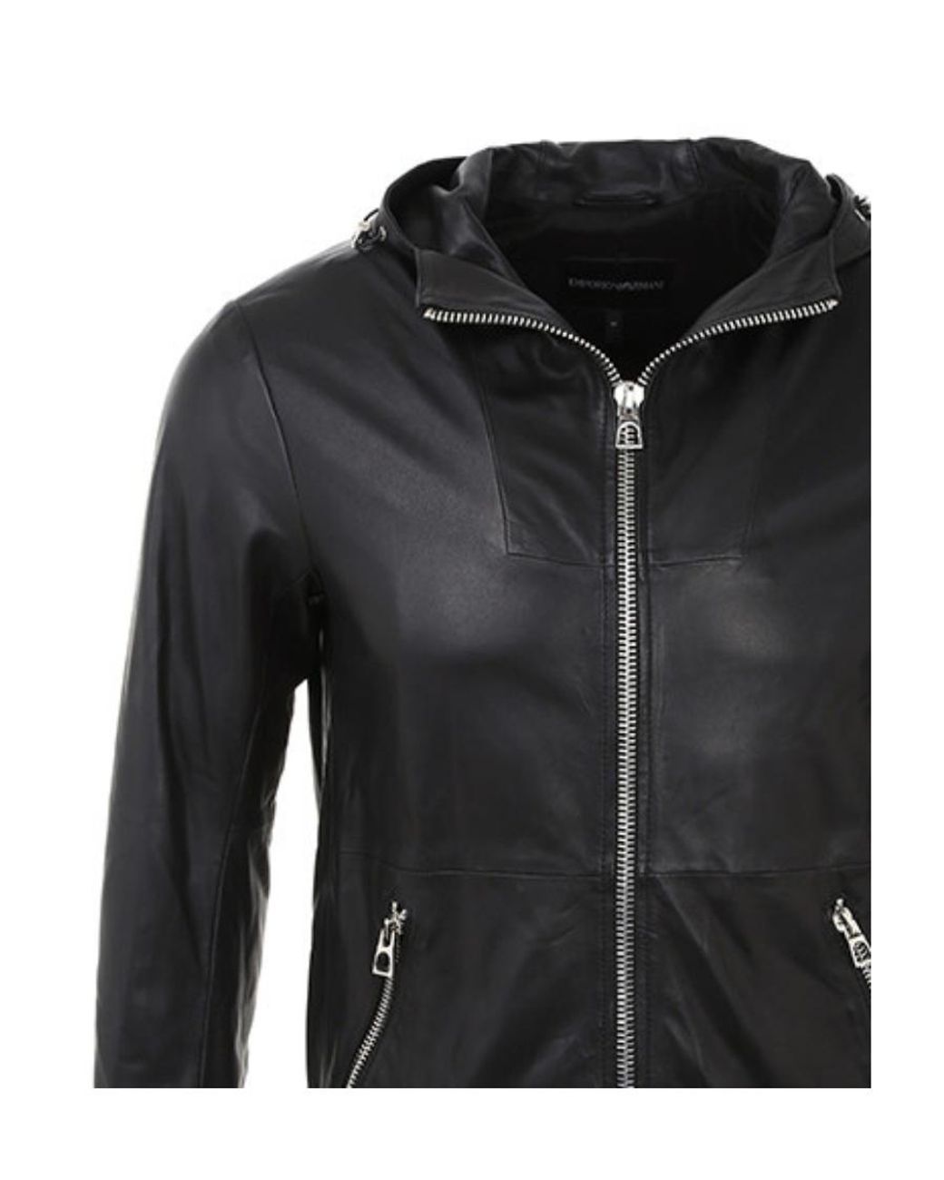 Emporio Armani Black Long-Sleeved Casual Jacket for men