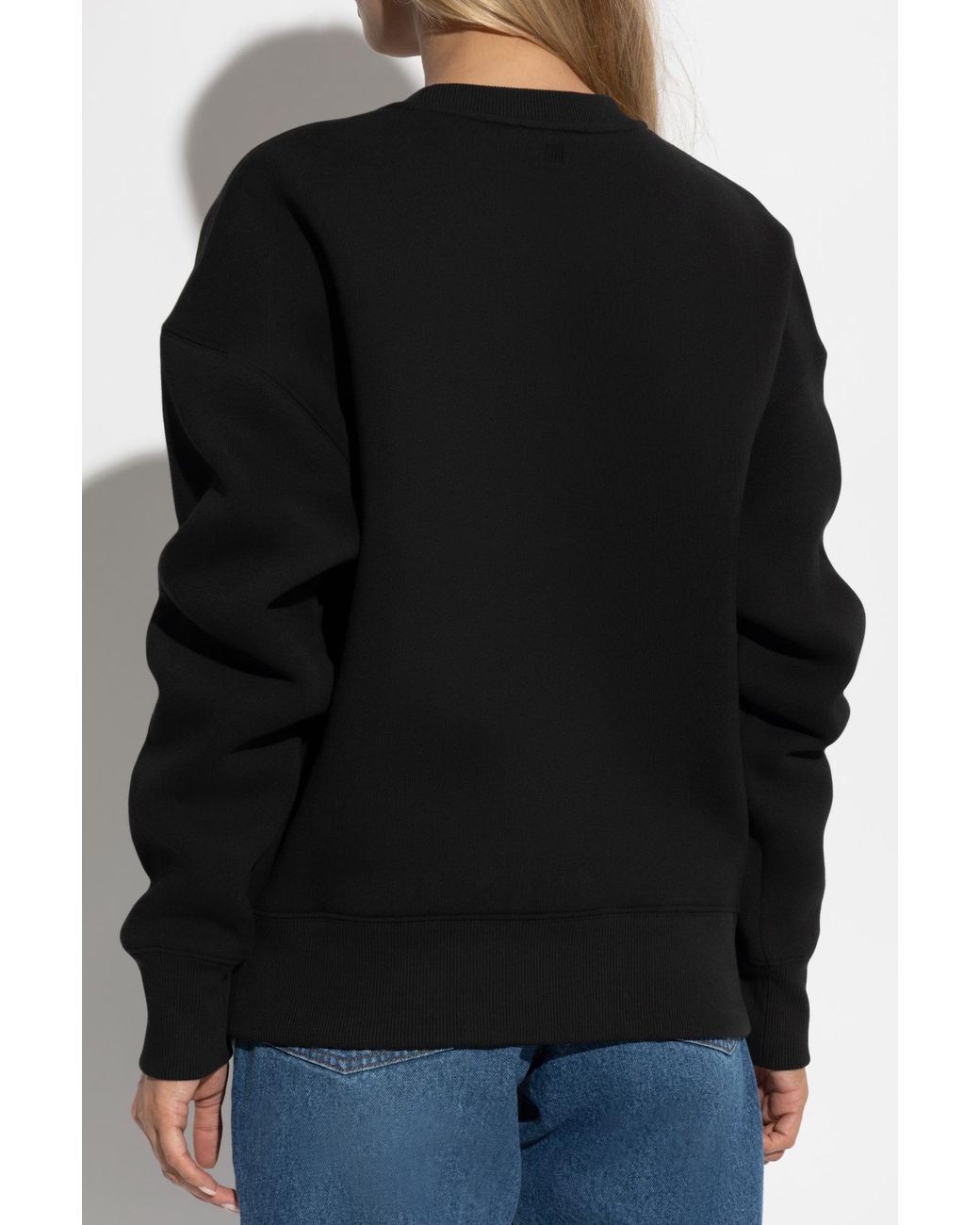 AMI Black Ami De Coeur Cotton Blend Sweatshirt for men