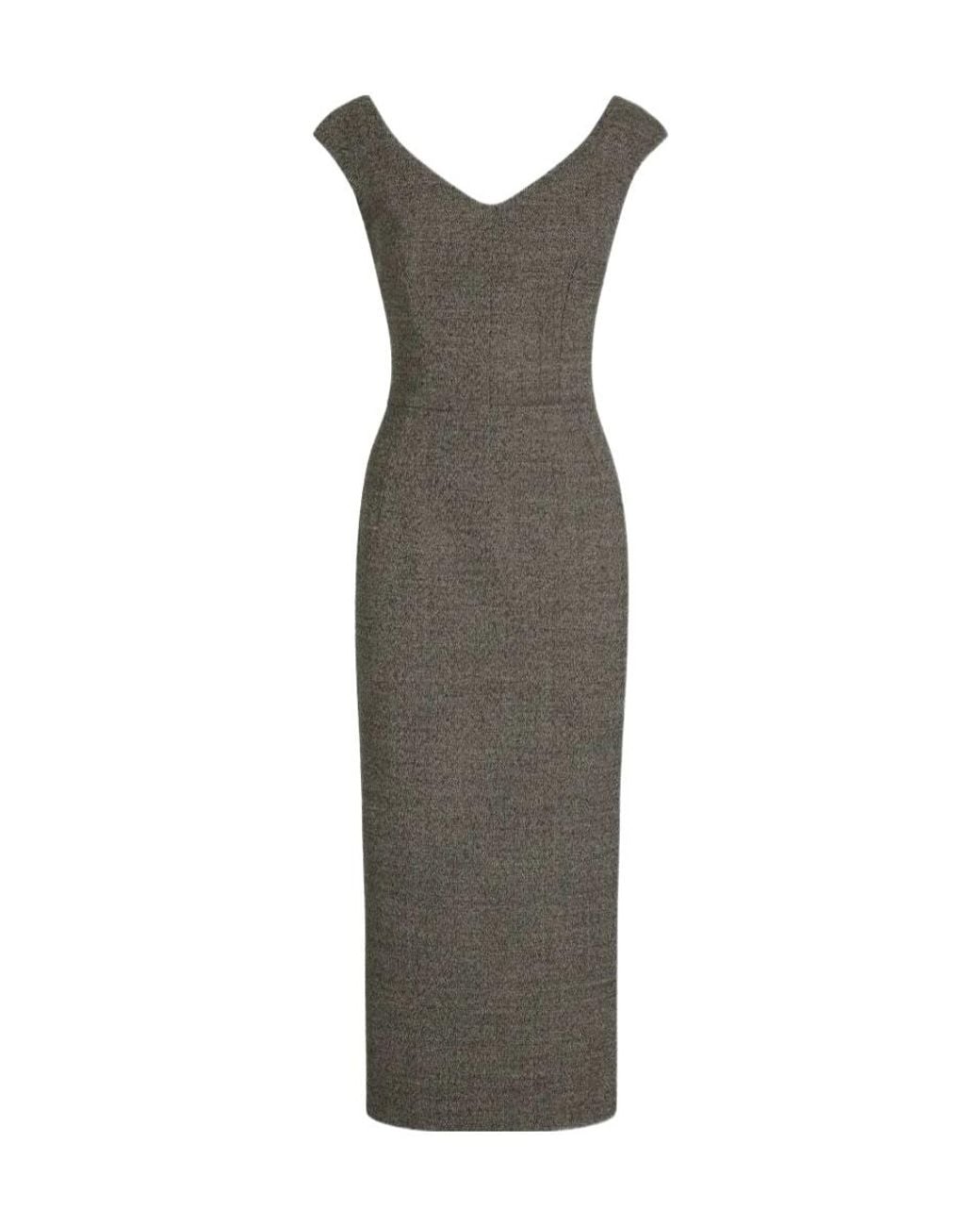 Dolce & Gabbana Multicolor Wool-Blend Midi Dress