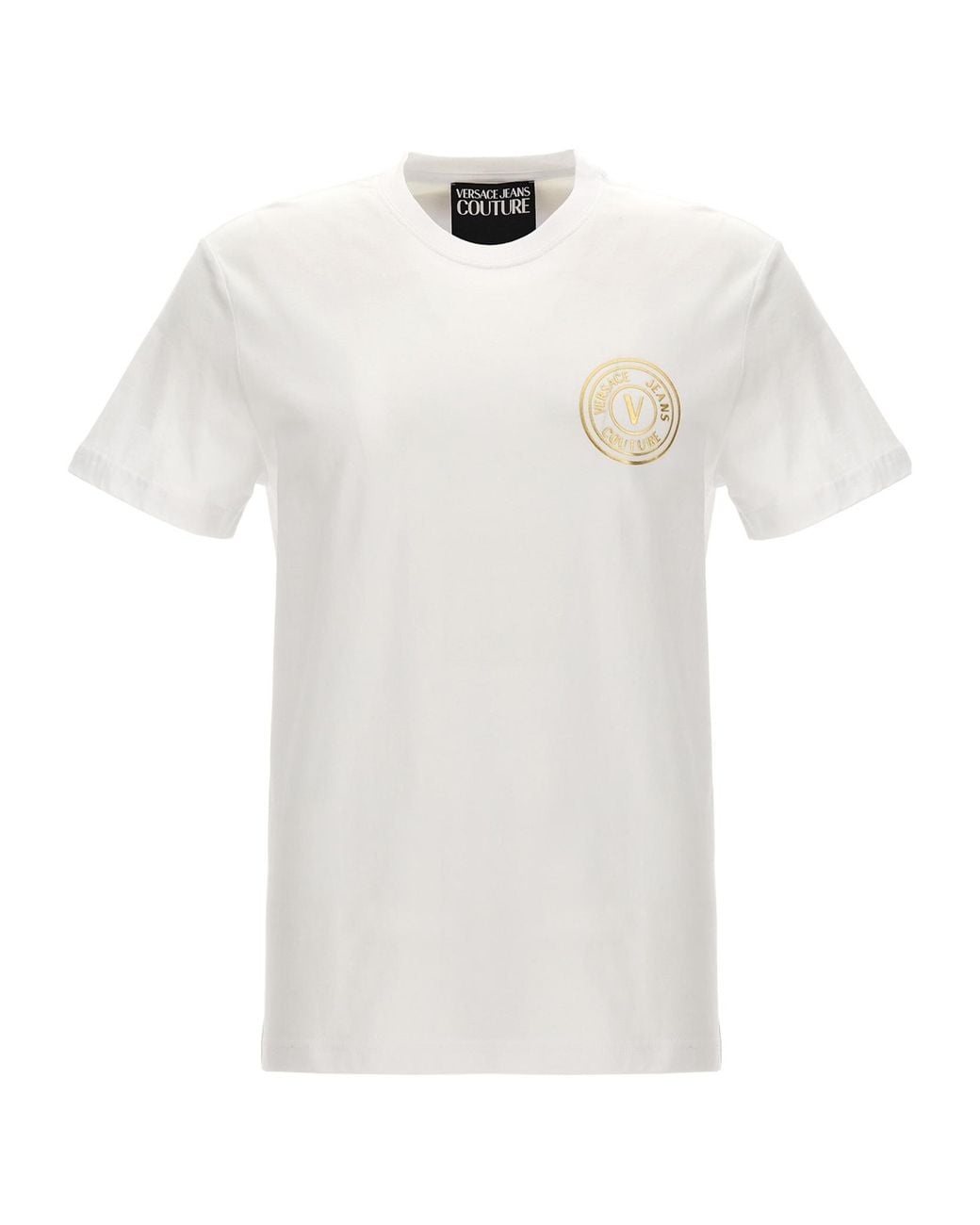 Versace Jeans White Couture Logo-Printed Crewneck T-Shirt for men