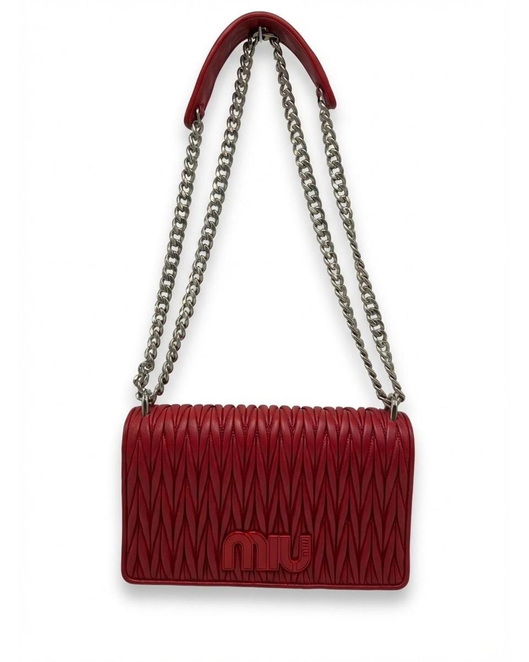 Miu Miu Red Flap Shoulder Bag