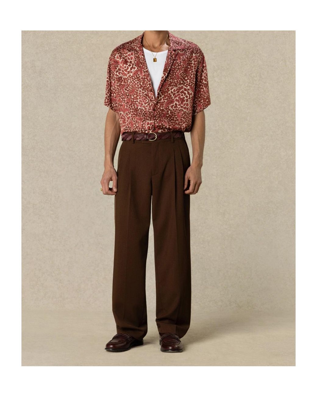 Drole de Monsieur Red Viscose Grapes Shirt for men