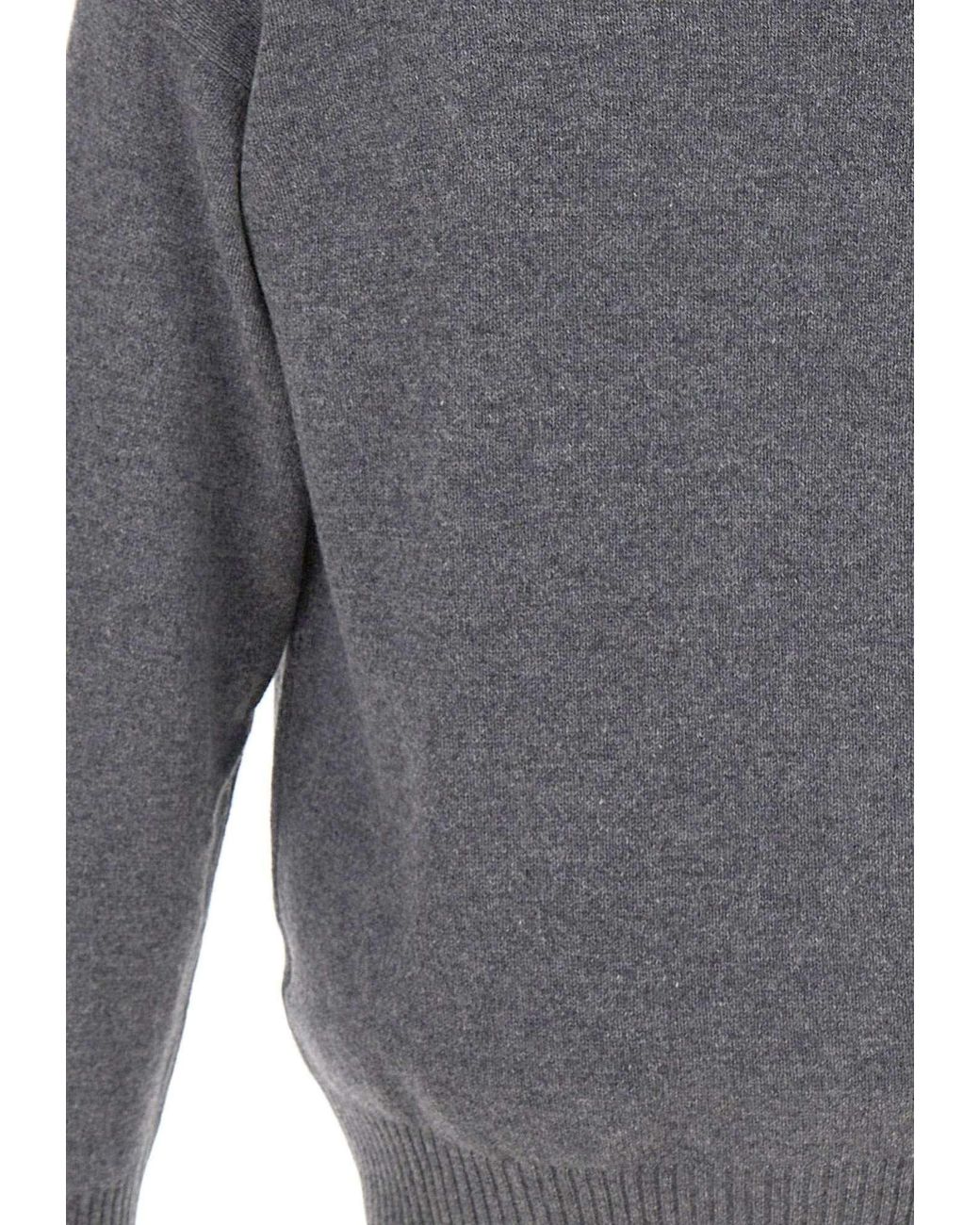 Gran Sasso Gray Button-Up V-Neck Cardigan for men