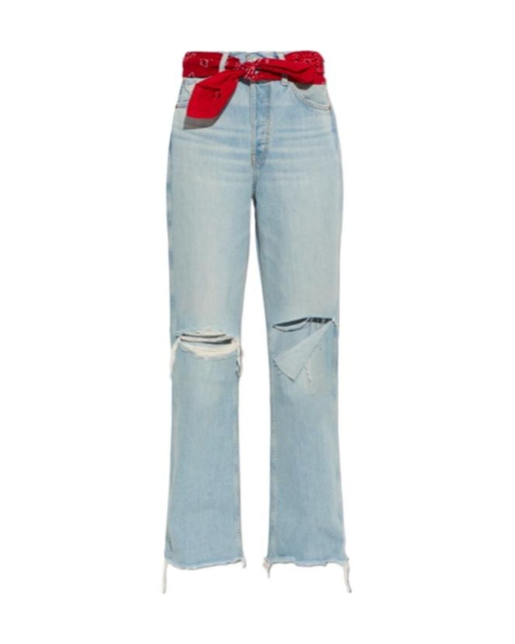 Re/done Blue 90S High-Rise Distressed Jeans
