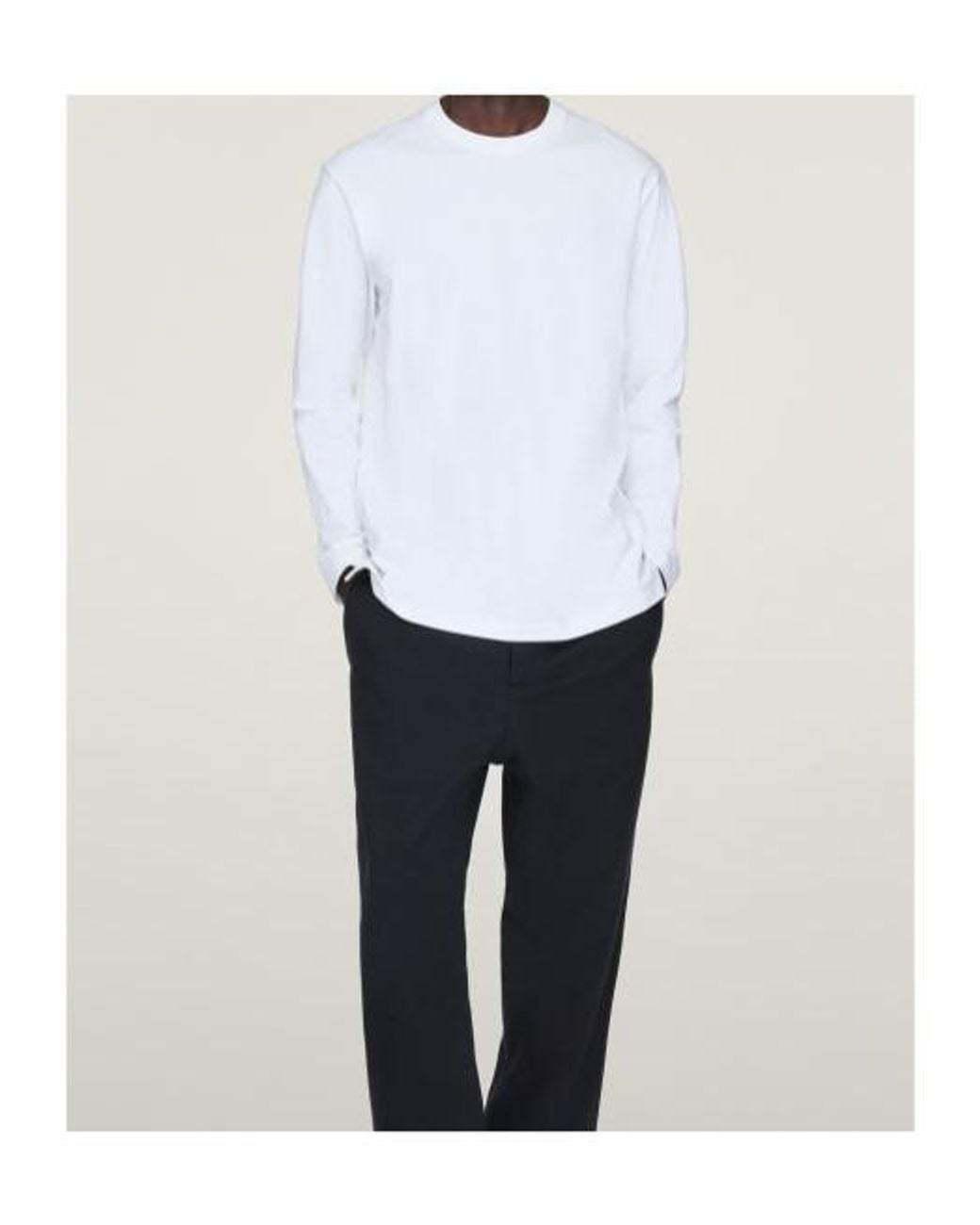 Y-3 White Pattern-Printed Long-Sleeved T-Shirt for men