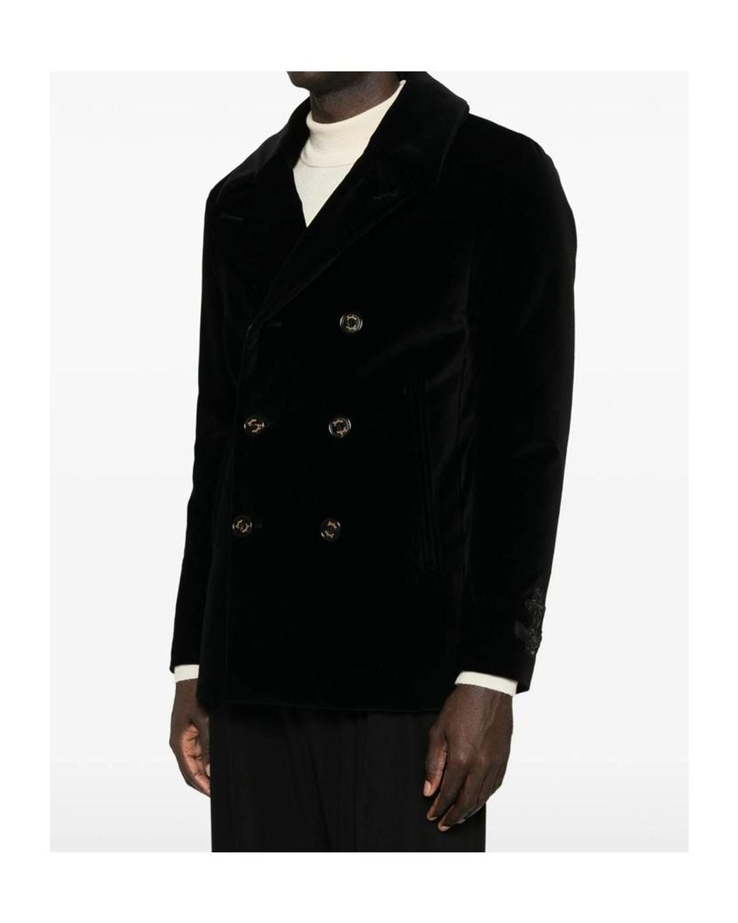 Sealup Black Double-Breasted Coat for men