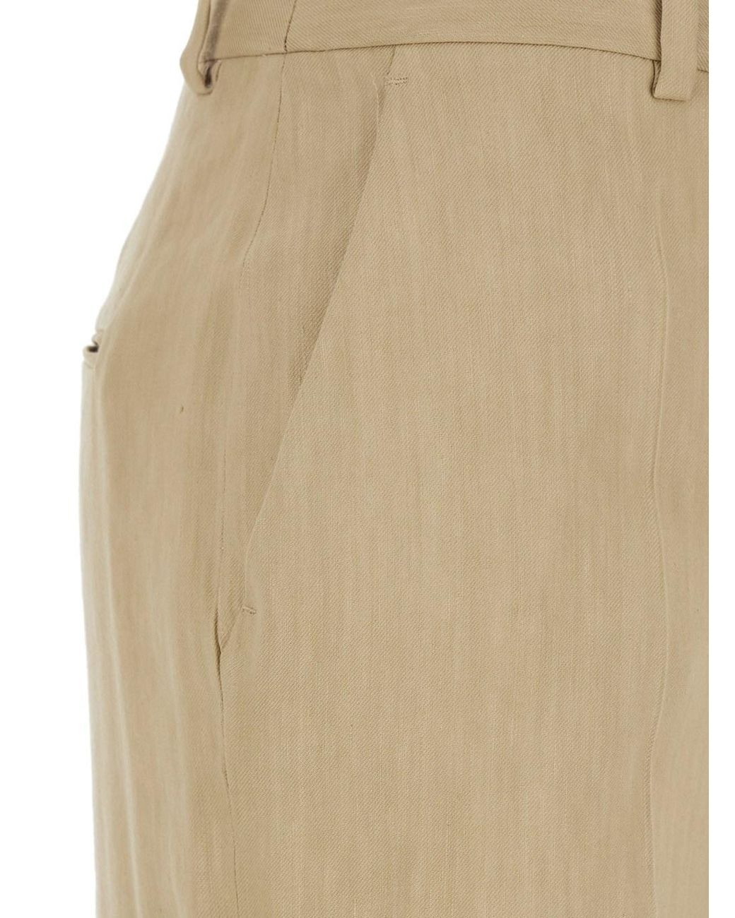 Alberta Ferretti Natural High-Waist Tailored Trousers