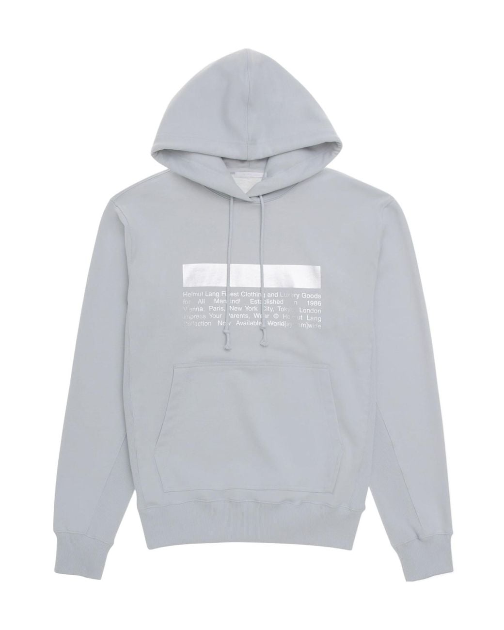 Helmut Lang Gray Space Logo Hoodie for men