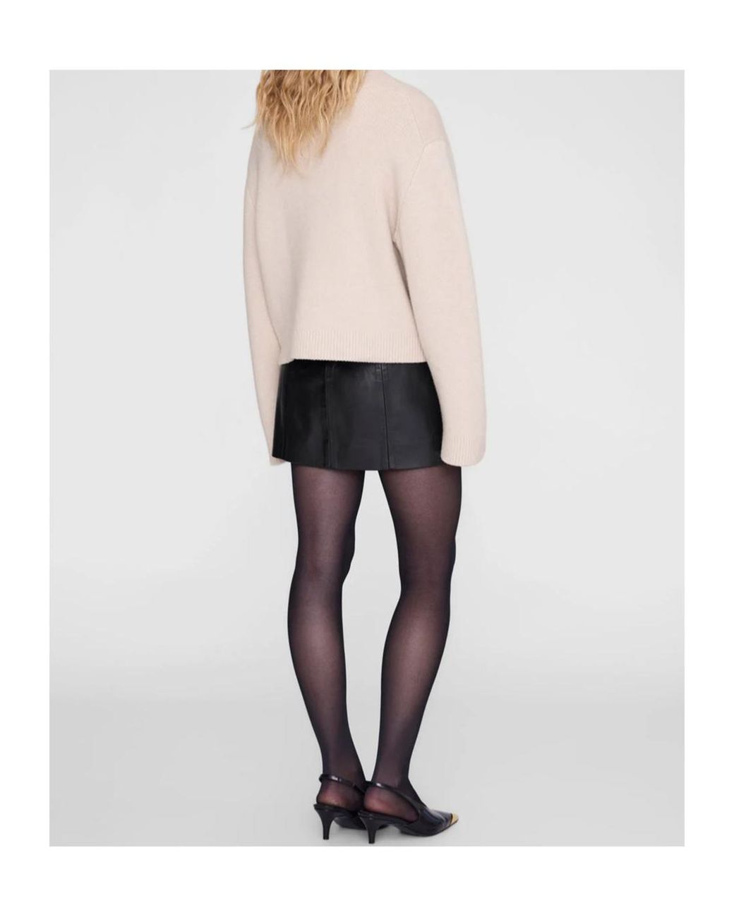 Anine Bing Black Seamed Mini Skirt