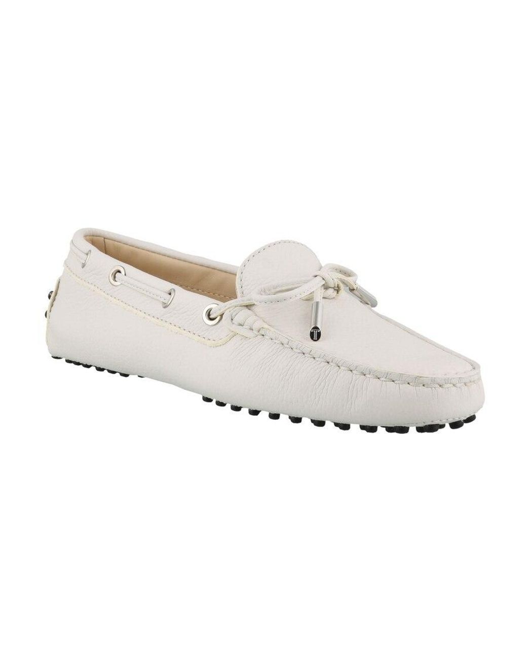 Tod's White Gommino Slip-On Loafers