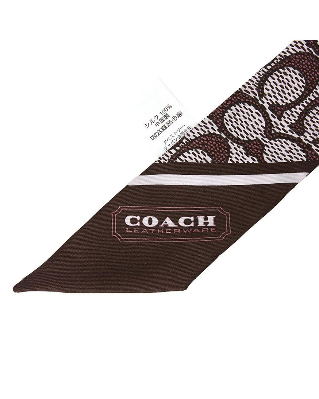 COACH White Pointed Silk Scarf