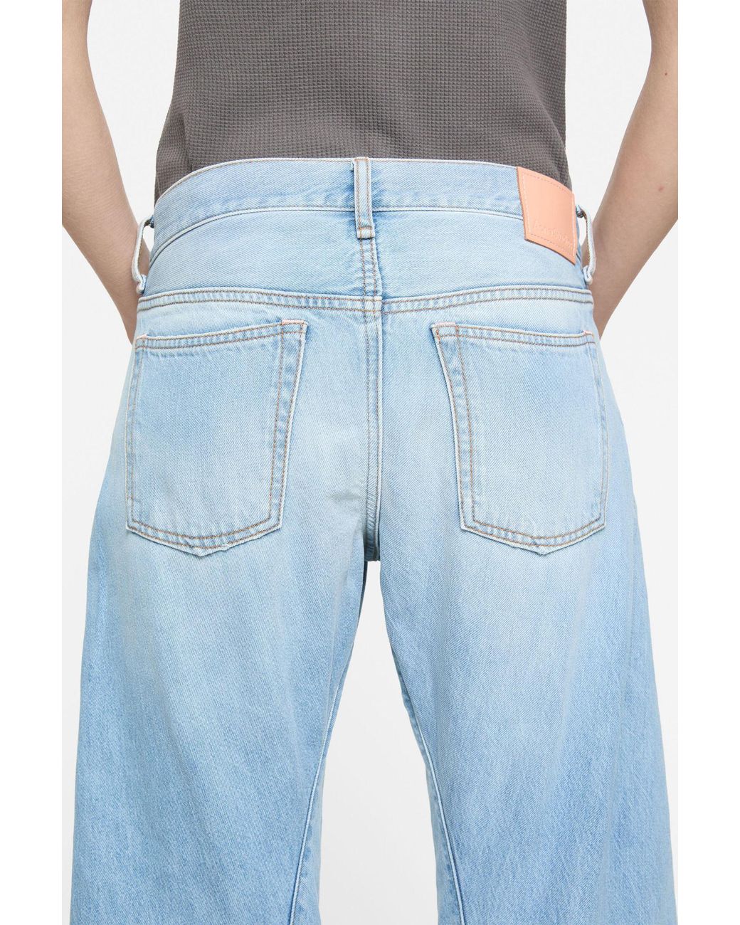 Acne Blue Panelled Distressed Denim Jeans