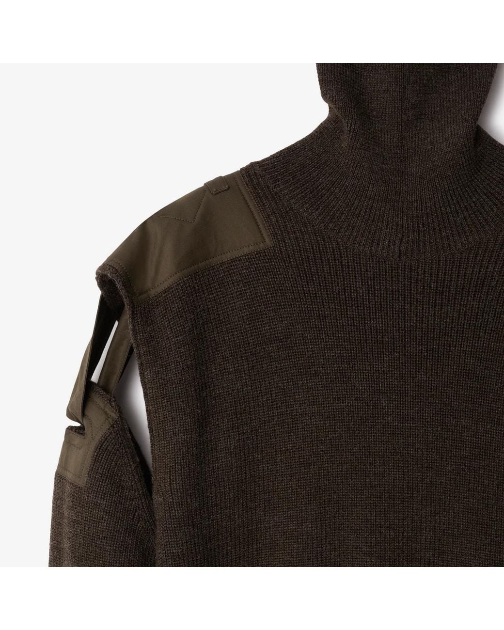 Burberry Black Detachable-Sleeve Roll-Neck Knitted Jumper for men