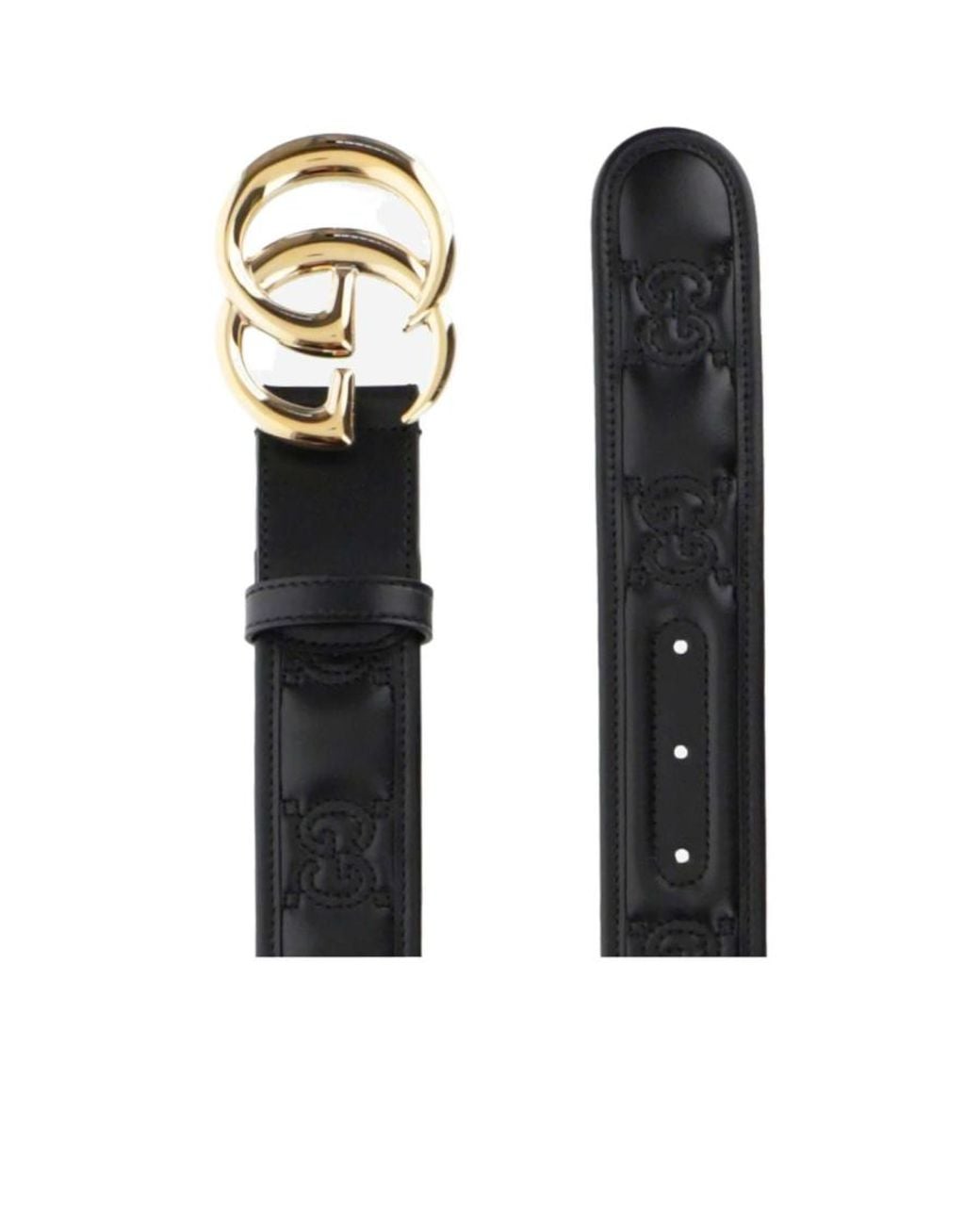 Gucci White Logo Plaque Buckled Belt