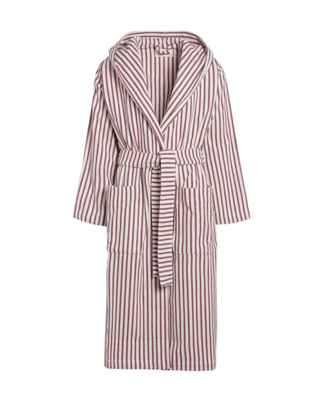 Tekla Purple Striped Bathrobe for men
