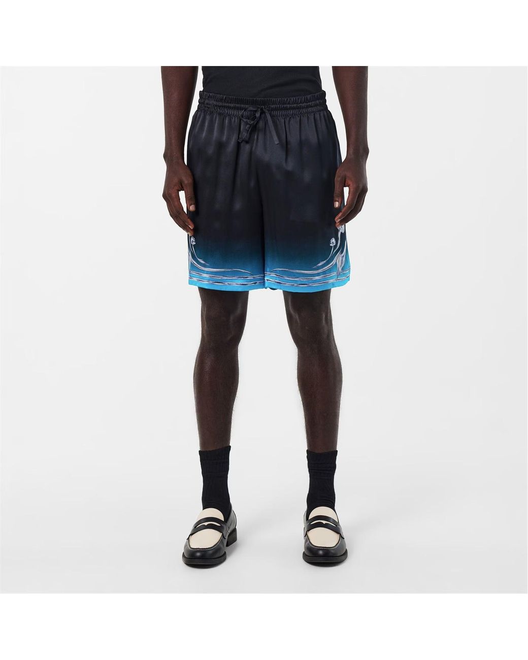 Casablanca Blue Elastic Waist Shorts for men