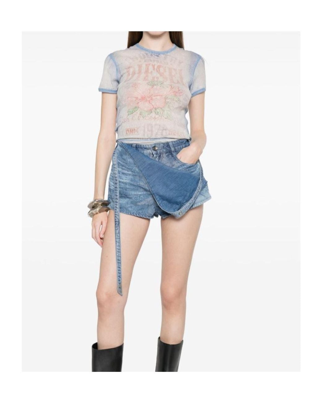 DIESEL Gray T-Iana T-Shirt Light