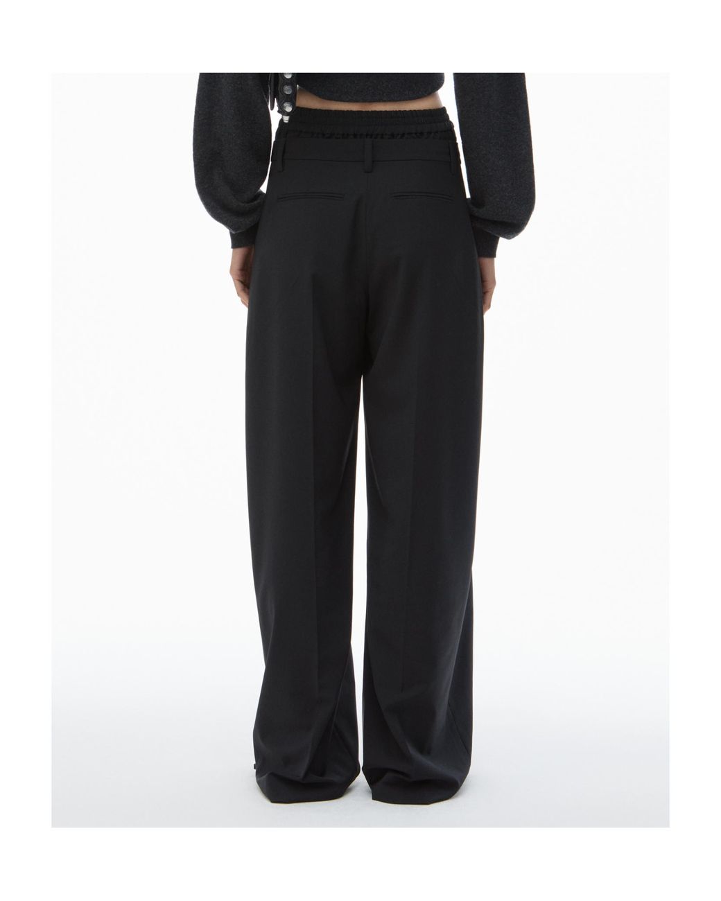 Alexander Wang Black Layered Straight-Leg Pants