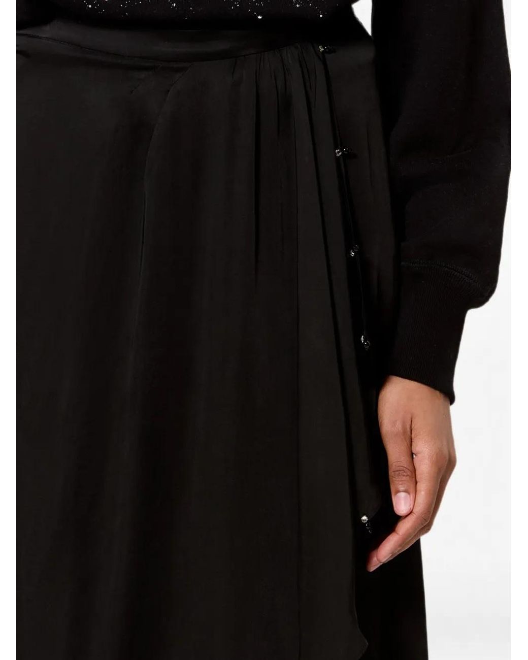Isabel Marant Black Isabel Marant Étoile Vanille Beaded Wrap Midi Skirt