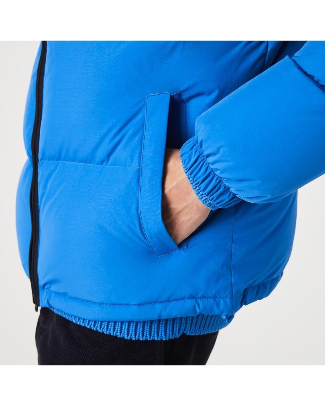 Lacoste Blue Lightweight Water-Resistant Puffer Jacket for men