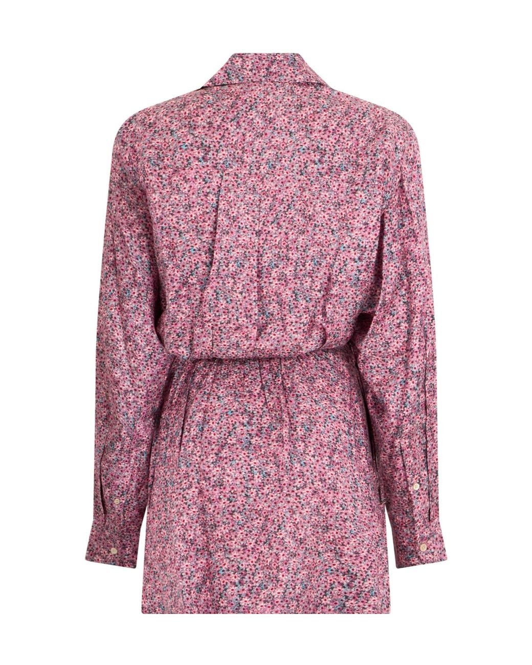 Isabel Marant Pink Wrap Floral Belted Blouse
