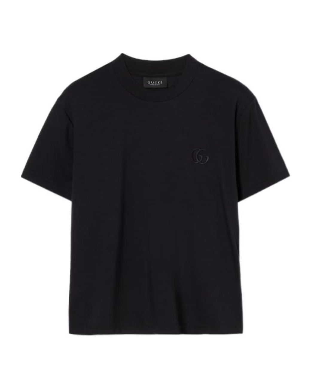 Gucci Black Rayon Jersey T-Shirt With Embroidery