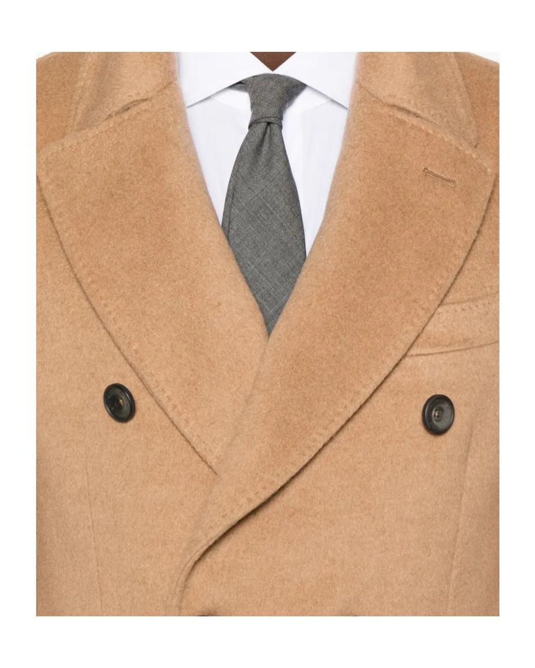 Herno Natural Double-Breasted Tailored Coat for men