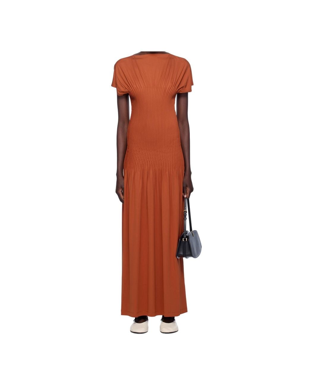 Totême Brown Short Sleeve Dress
