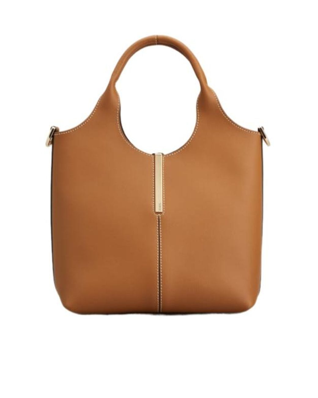 Tod's Brown Logo Engraved Mini Shopping Bag