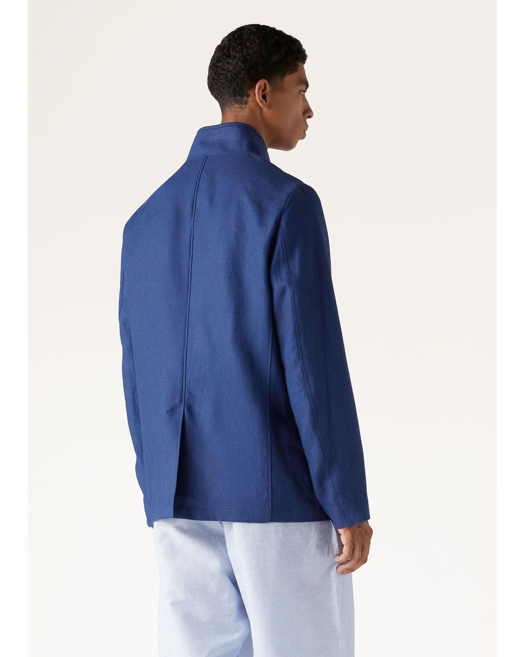 Loro Piana Blue Long-Sleeve Casual Jacket for men