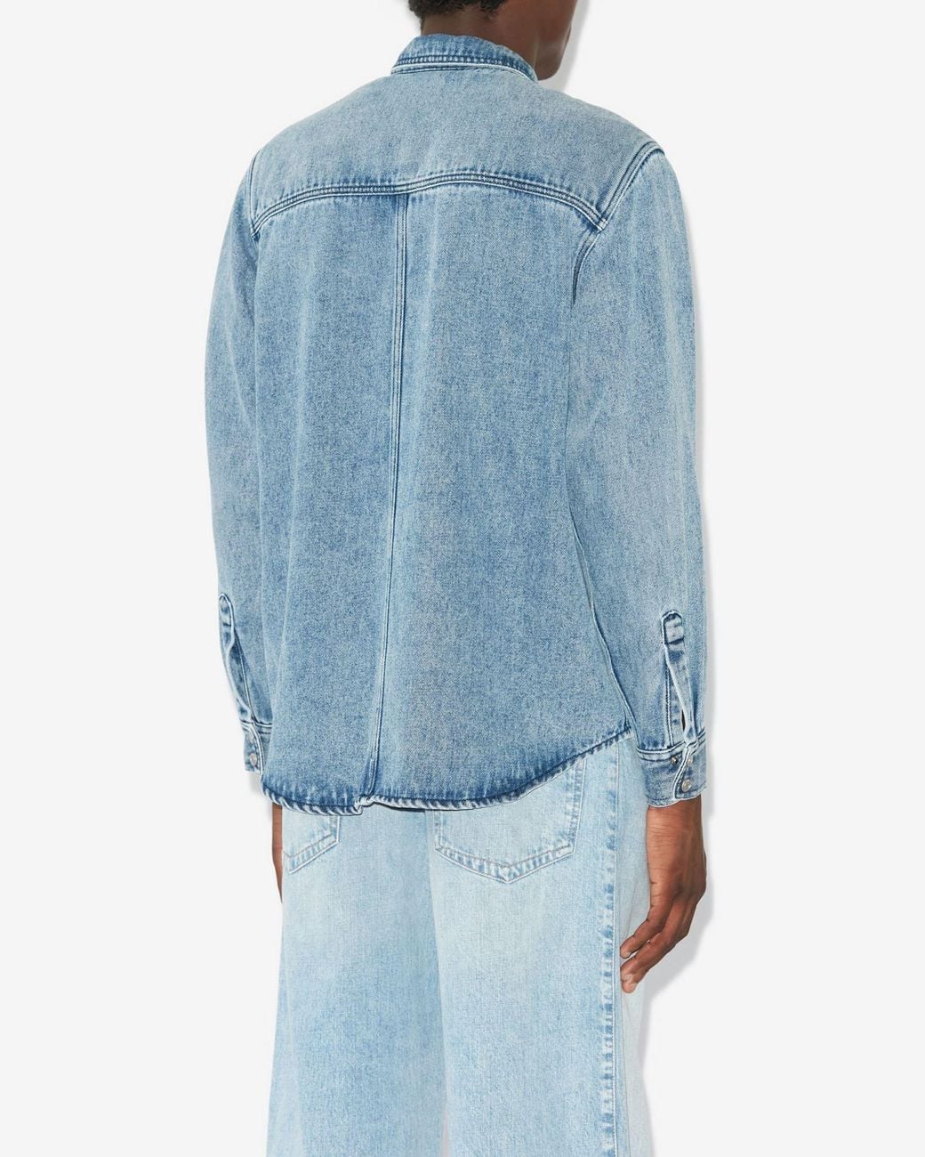 Isabel Marant Blue Long-Sleeved Button-Up Denim Shirt for men