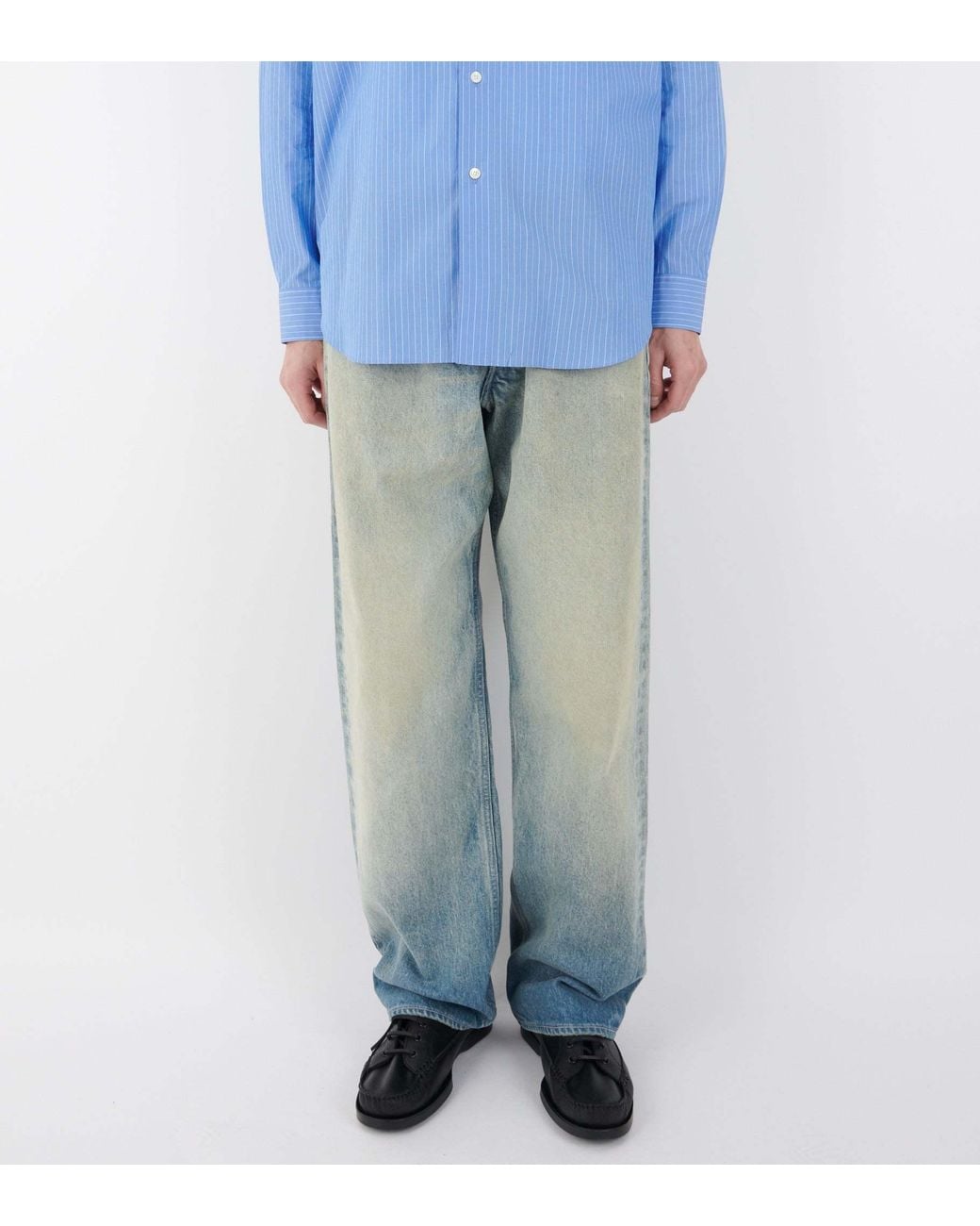 Auralee Blue Belt-Loop Jeans for men