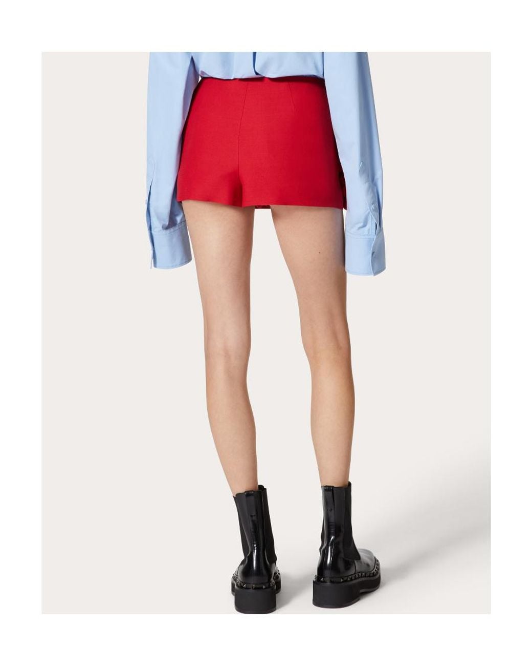 Valentino Red Crepe Couture Skort