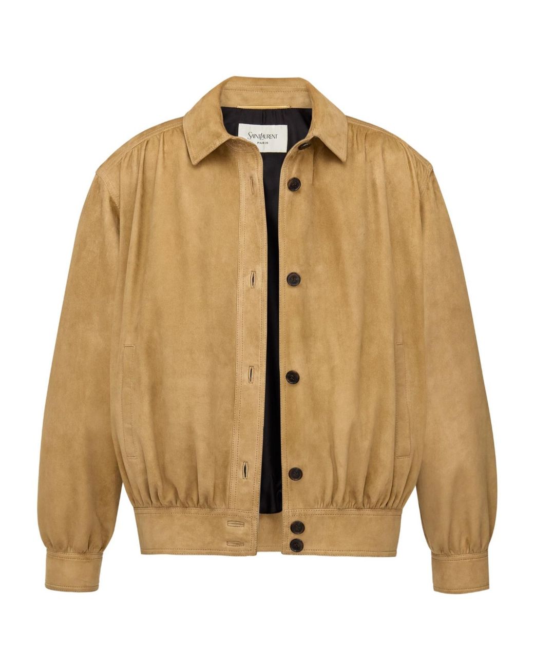 Saint Laurent Natural Button-Up Long-Sleeved Jacket