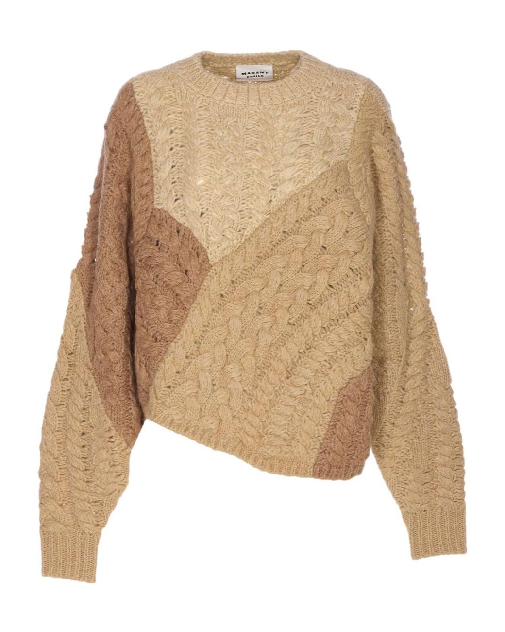 Isabel Marant Natural Isabel Marant Étoile Patchwork Cable-Knit Jumper