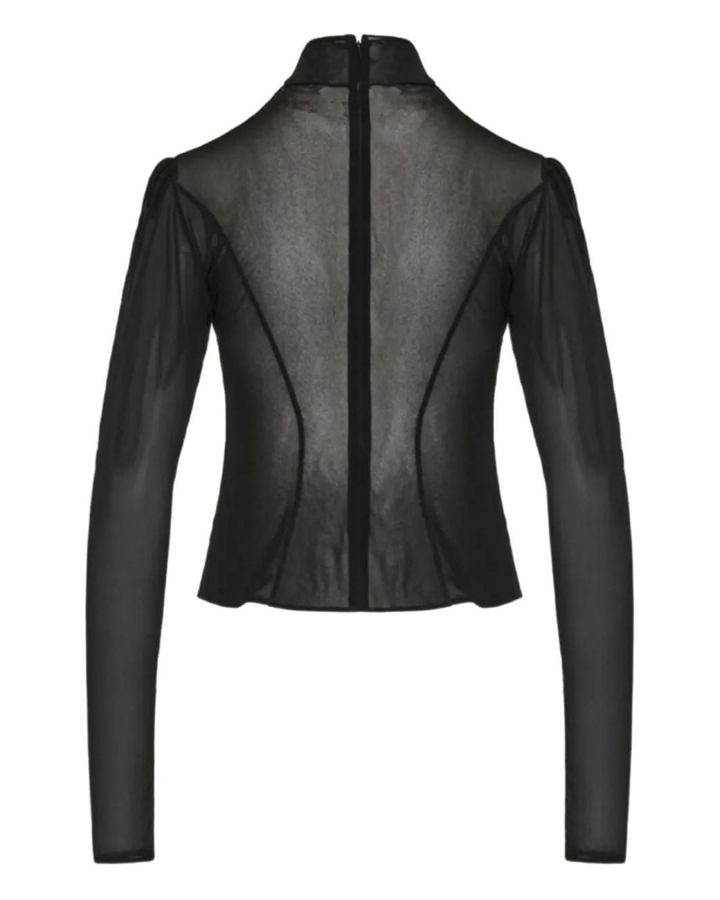 Rabanne Black Beaded Long-Sleeved Top