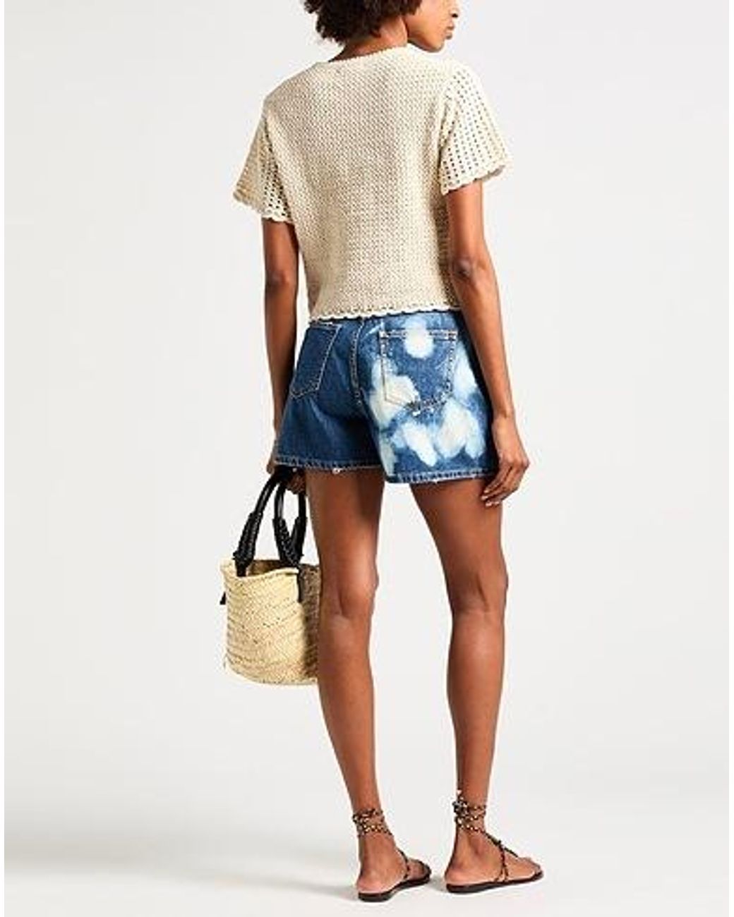 Rag & Bone White Knitted Short-Sleeved Top