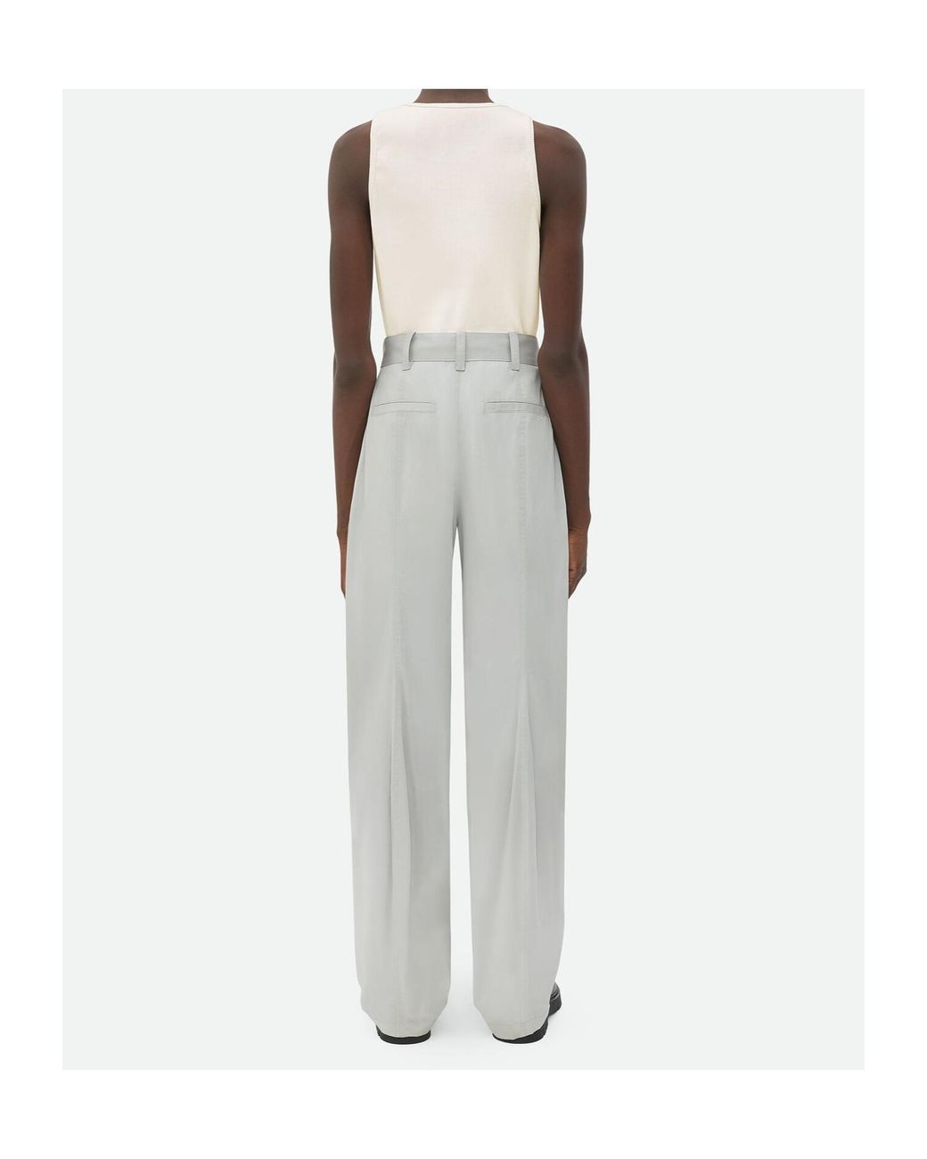 Bottega Veneta Gray Technical Wide Leg Trousers for men