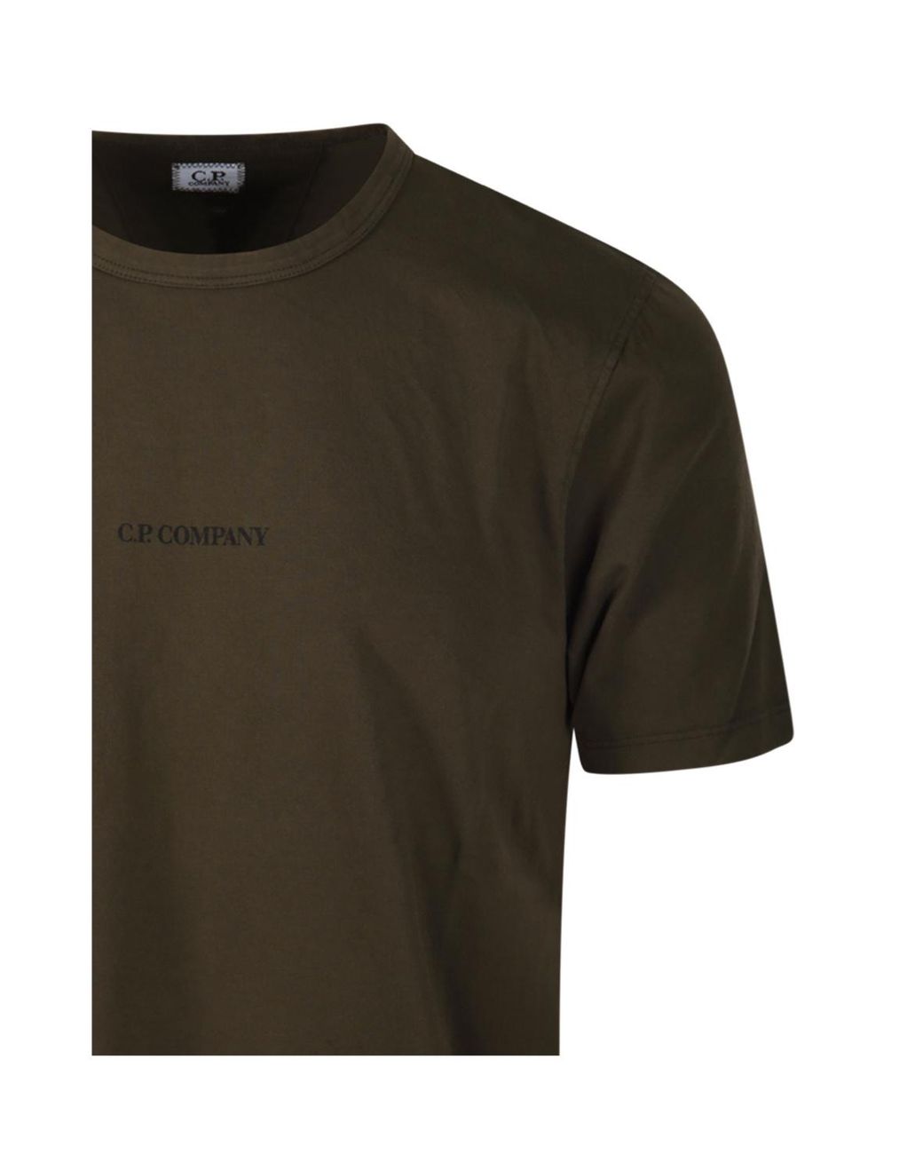 C P Company Green Logo Crew Neck T-Shirt for men