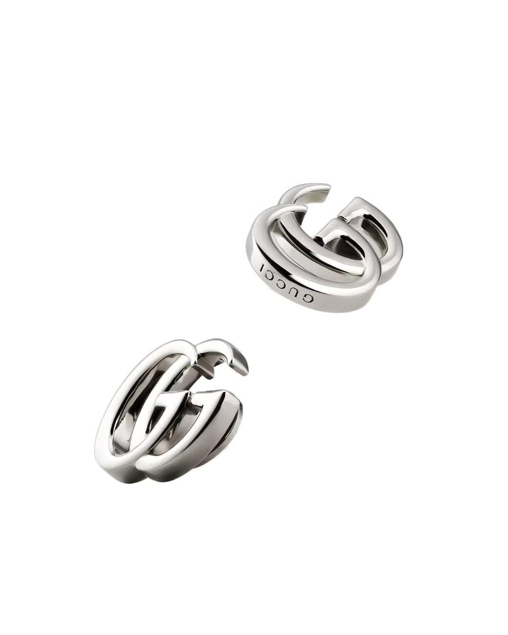 Gucci White Gg Marmont Stud Earrings