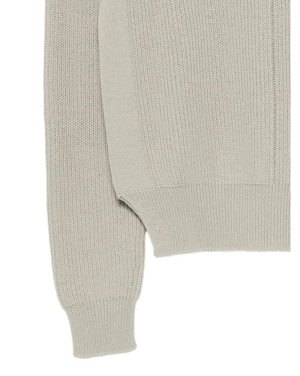 Rick Owens Gray Long-Sleeved Knit Top for men